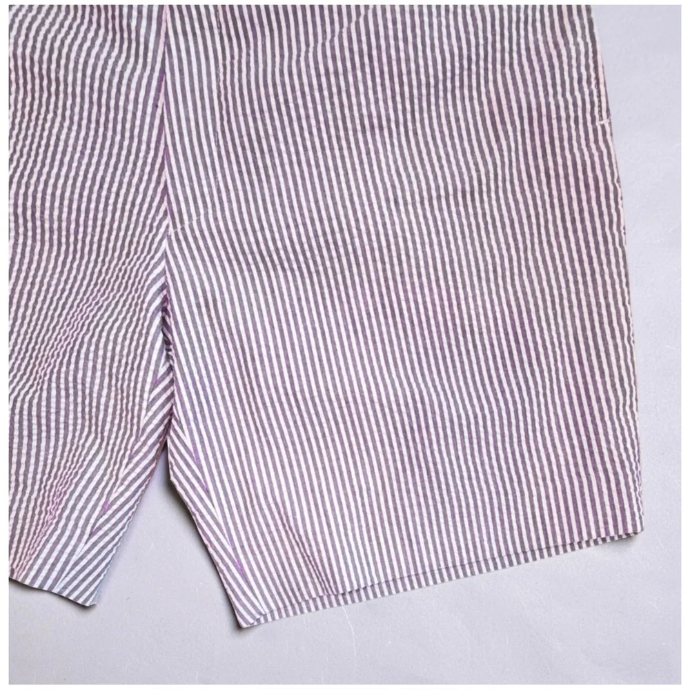 Afazzy NY Seersucker Shorts | Purple & White Stripe | Summer | Classic | NWOT - Picture 3 of 8